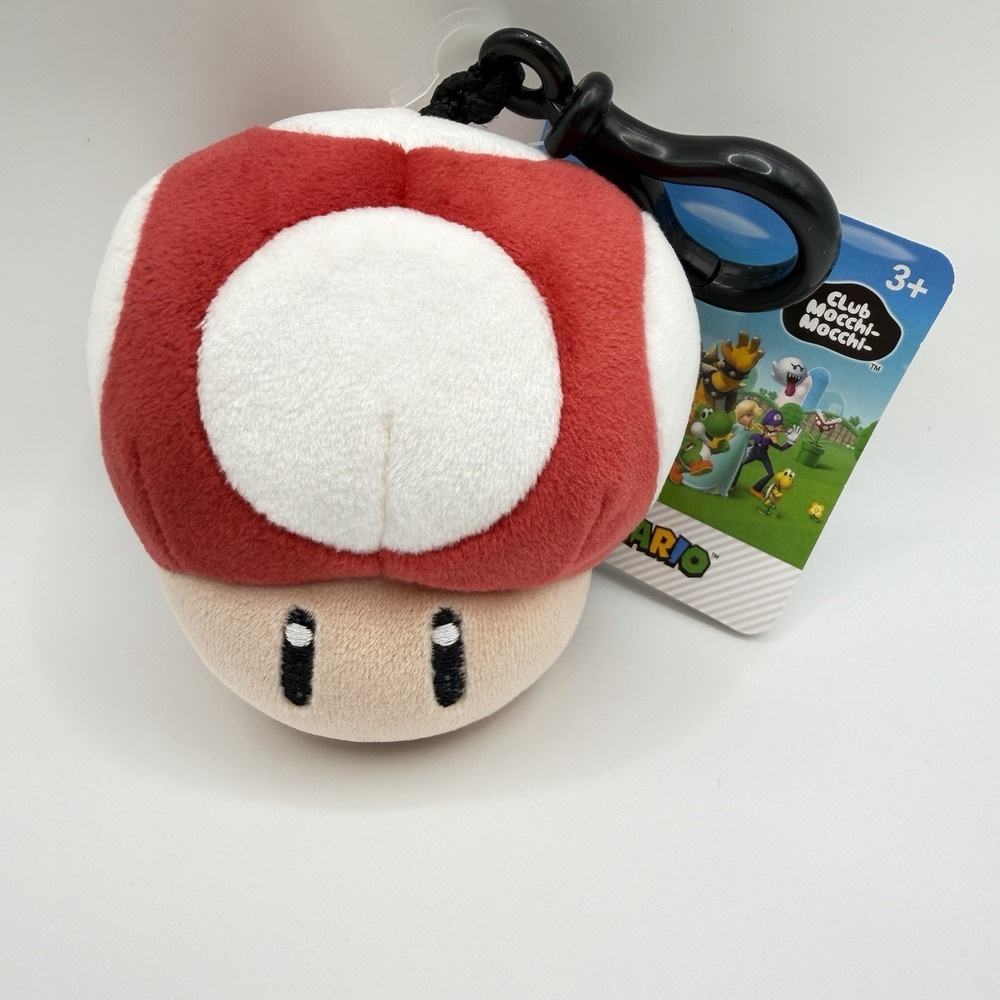 NWT Club Mocchi Mocchi Super Mario Mushroom Plush Clip-On Keychain NEW Target